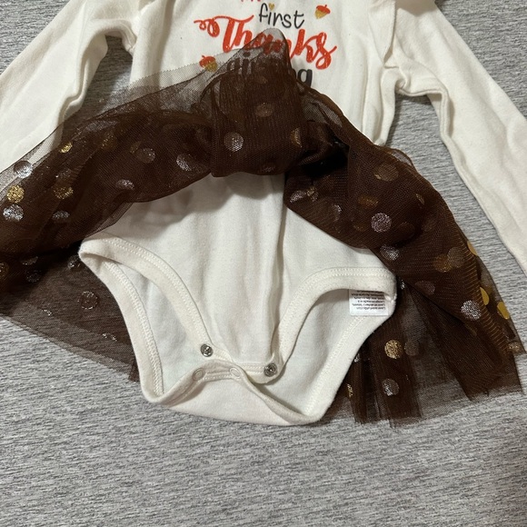 SOLD Thanksgiving onesie with tutu - Picture 3 of 4